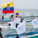 Pescadores de Santa Elena brindan su apoyo a Luisa González